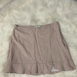 Abercrombie Linen Blend Ruffle Hem Mini Skirt